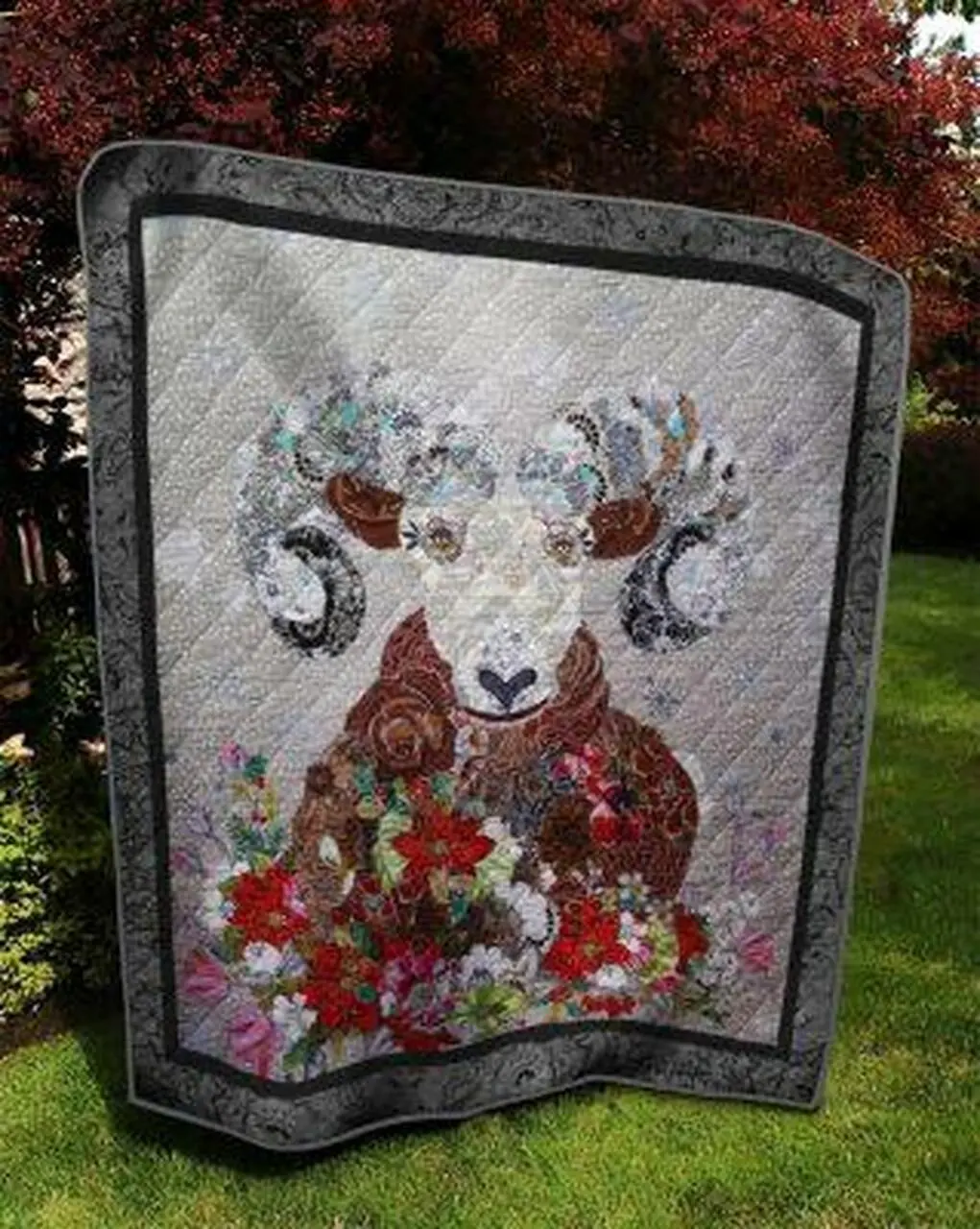 Sheep And Flower Sheep Quilt Blanket Quilt and Home Decor