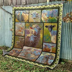 Sheep Sheep Sheep Quilt Blanket Hp47  Quilt and Home Decor