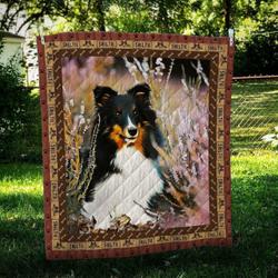 Sheltie Floral Cl10100226Mdq Quilt Blanket and Home Decor