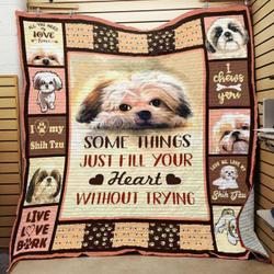 Shih Tzu Dog JFJ12573 3D Customized Quilt 2707 and Home Decor
