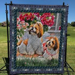 Shih Tzu Garden Cl10100230Mdq Quilt Blanket and Home Decor