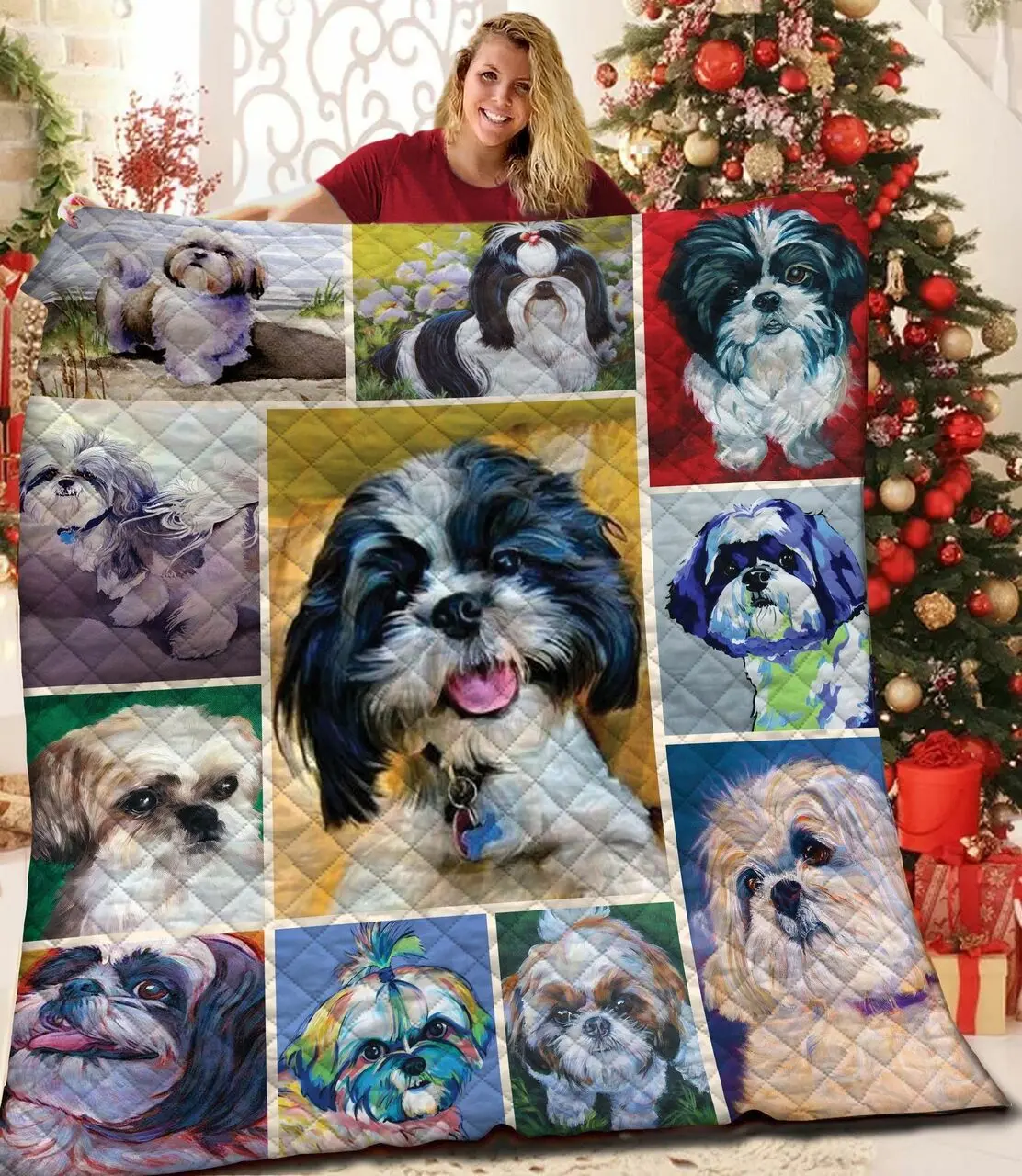 Shih Tzu JFJ12601 3D Customized Quilt 2707 and Home Decor
