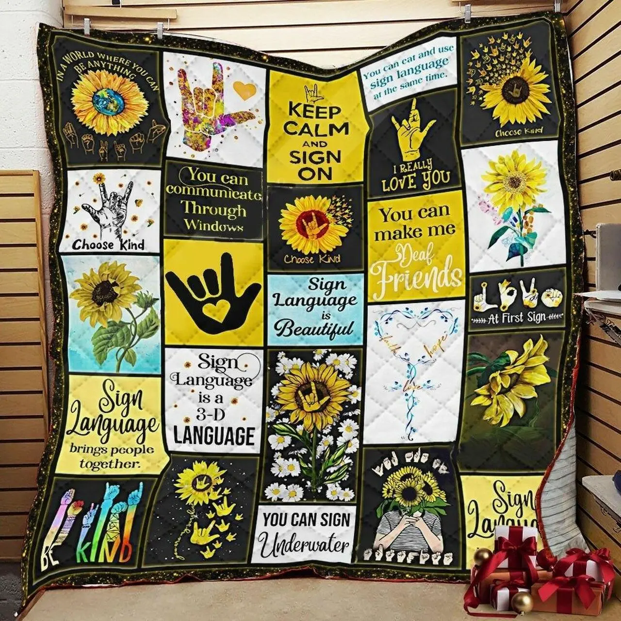 Sign Language Cl30100092Mdq Quilt Blanket and Home Decor