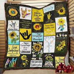 Sign Language Cl30100092Mdq Quilt Blanket and Home Decor