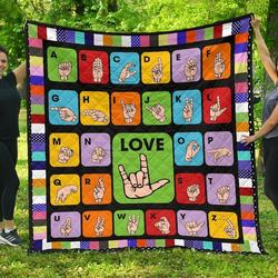 Sign Language JFJ12640 3D Customized Quilt 2707 and Home Decor