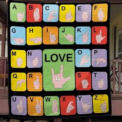 Sign Language Quilt Blanket B210505  Quilt and Home Decor