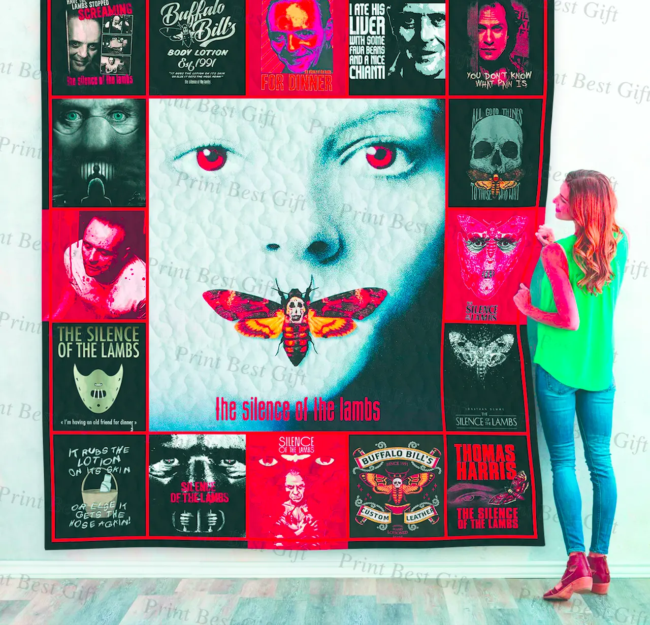 Silence Of The Lambs Poster Quilt 3 and Home Decor