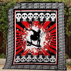 Skate Hard Or Go Home Blanket Kc1807 Quilt and Home Decor