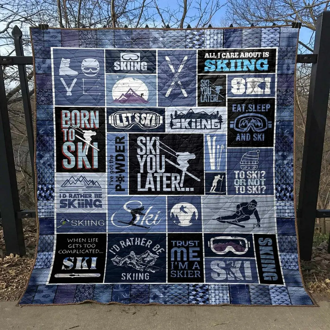 Ski You Later Pkt200652 Quilt Blanket and Home Decor