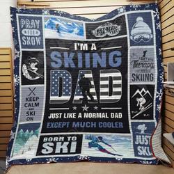 Skiing Dad Quilt Blanket Dhc01021280Td and Home Decor