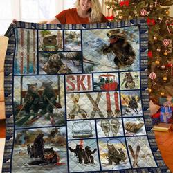 Skiing JFJ12680 3D Customized Quilt 2707 and Home Decor