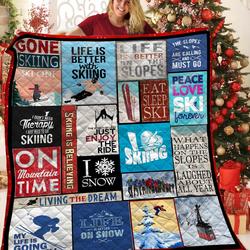 Skiing JFJ12686 3D Customized Quilt 2707 and Home Decor