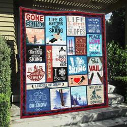 Skiing Qh1290705C Tbg Quilt Blanket and Home Decor