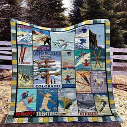 Skiing Tg130702A Tbg Quilt Blanket and Home Decor