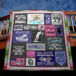 Skiing This Is My Paradise Quilt Blanket Dhc020120341Td and Home Decor