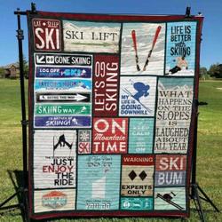 Skiing Tu310705C Tbg Quilt Blanket and Home Decor