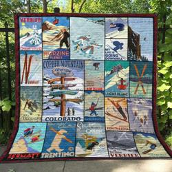 Skiing Tu310707C Tbg Quilt Blanket and Home Decor