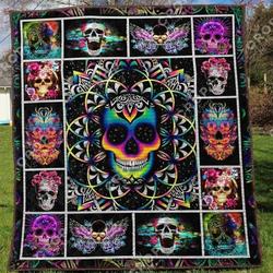 Skull 2 Blanket Th1307 Quilt and Home Decor