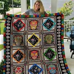 Skull Ah Quilt Derqqg and Home Decor