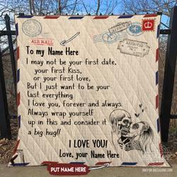 Skull Always Wrap Yourself Quilt, Personalized Love Gift For Your Love N11 and Home Decor