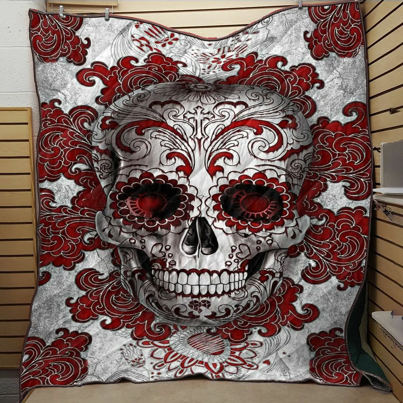 Skull And Pattern Red BH10 NTTH011298 3D Customized Quilt and Home Decor