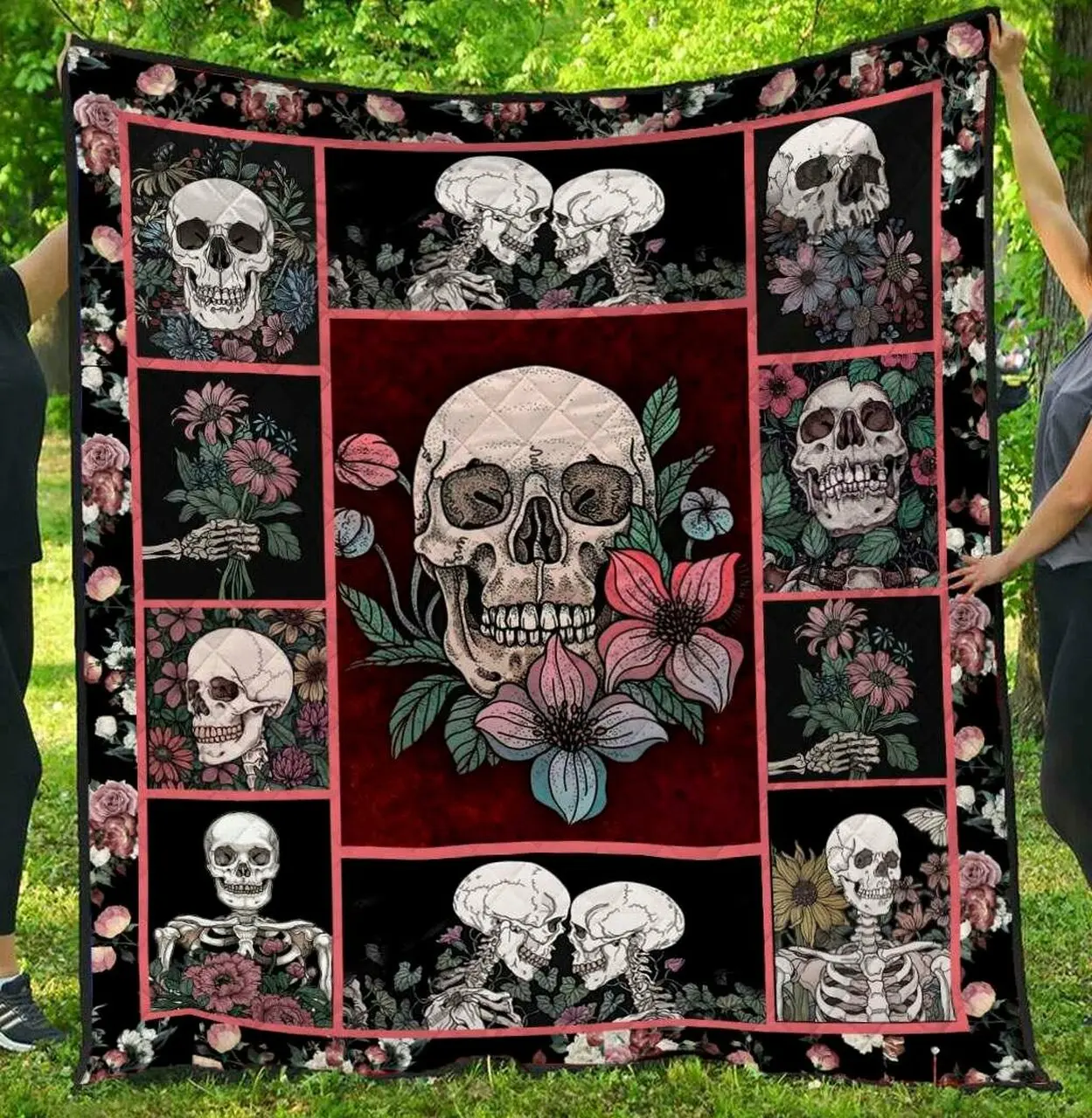 Skull Bi070804C Quilt Blanket and Home Decor