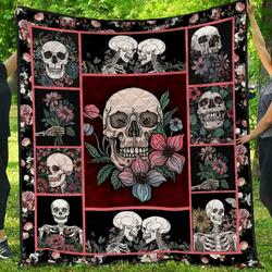 Skull Bi070804C Quilt Blanket and Home Decor