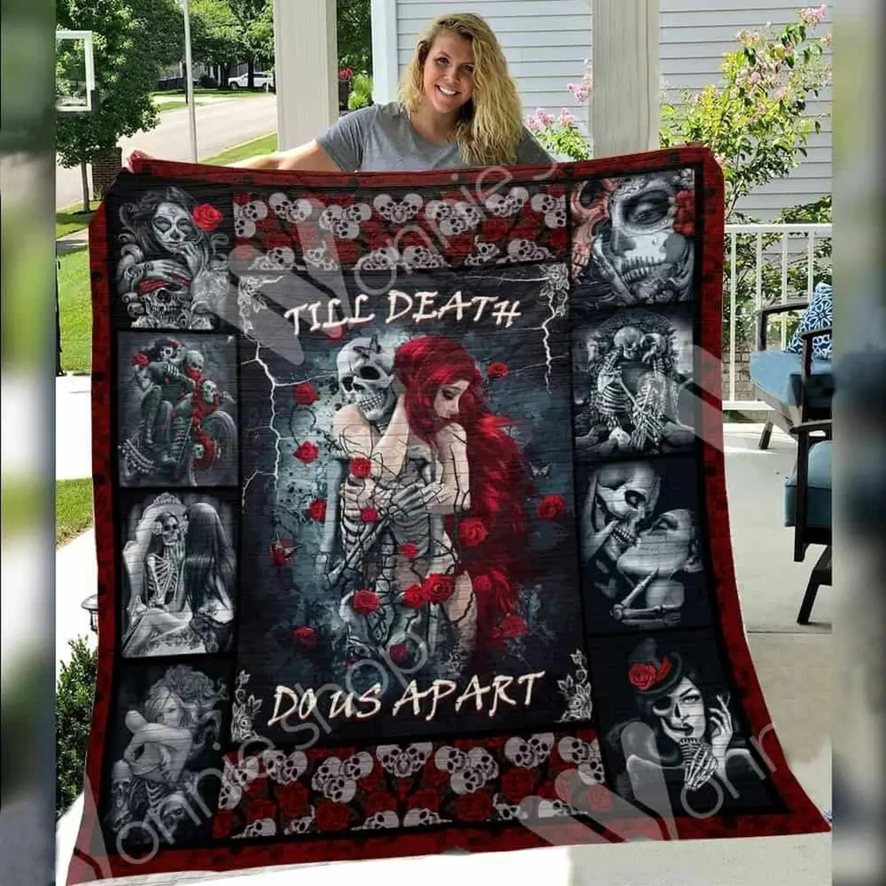 Skull E Quilt Derqqg and Home Decor