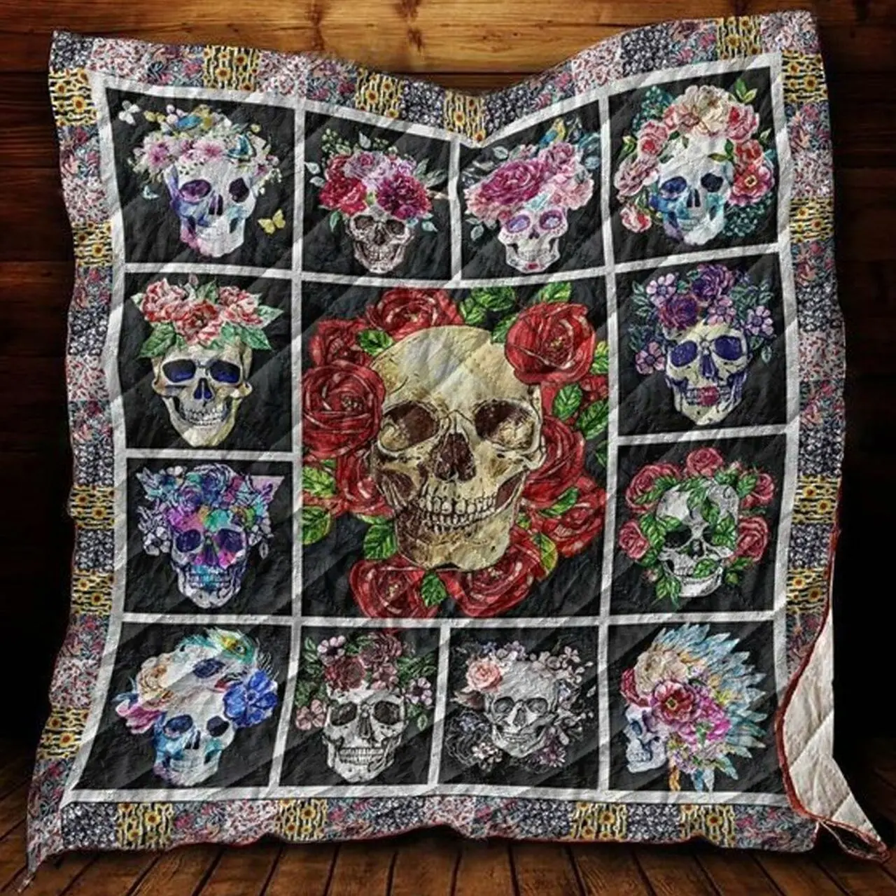 Skull Forbidden Love 3D Customized Quilt and Home Decor