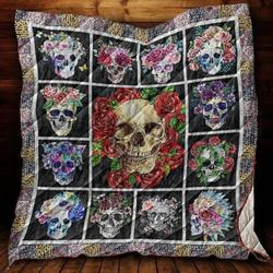 Skull Forbidden Love 3D Customized Quilt and Home Decor