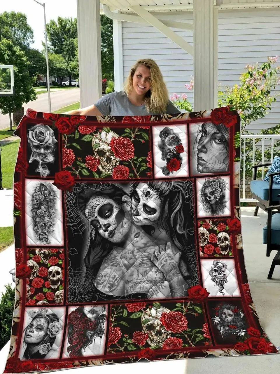 Skull Horror HN7 3D Customized Quilt and Home Decor