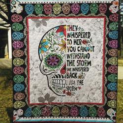 Skull I Am The Storm Clh0412580Q Quilt Blanket and Home Decor