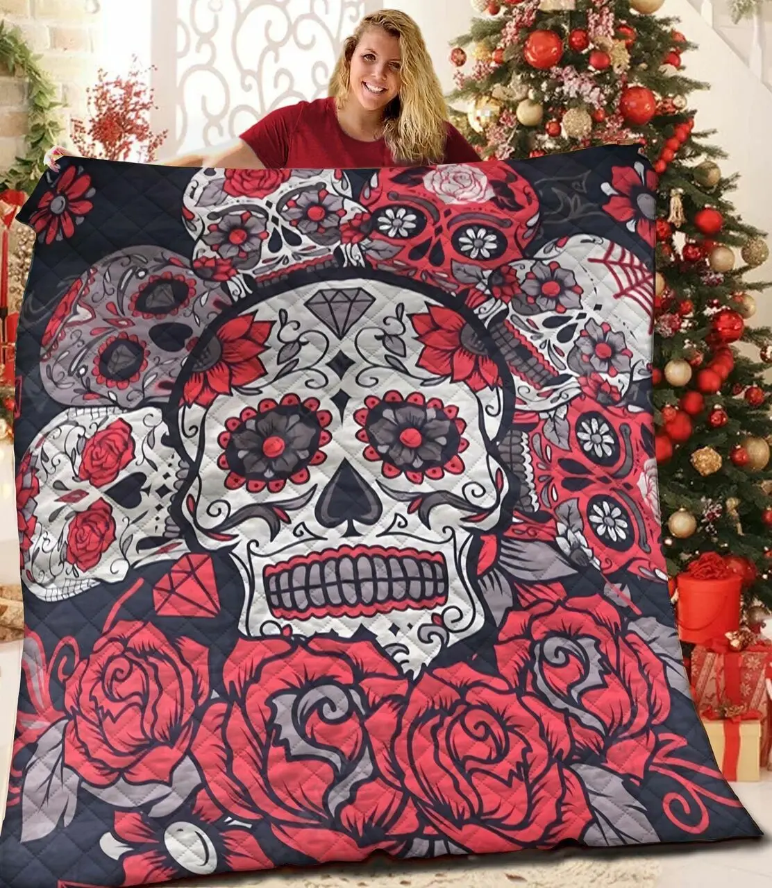 Skull JFJ12800 3D Customized Quilt 2707 and Home Decor