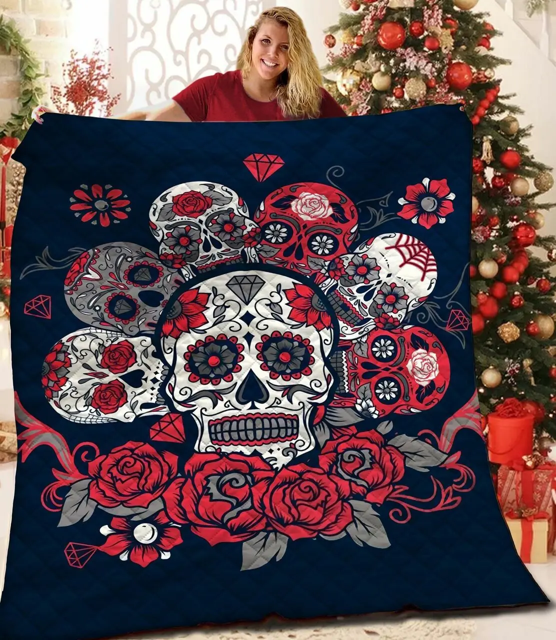 Skull JFJ12803 3D Customized Quilt 2707 and Home Decor