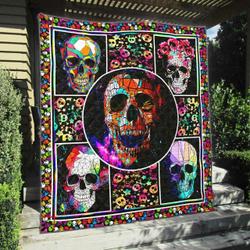 Skull Na060705B Tbg Quilt Blanket and Home Decor