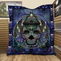 Skull Peacock JB11 3D Customized Quilt and Home Decor