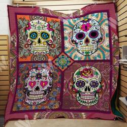 Skull Quilt Blanket Dhc13122580Vt and Home Decor