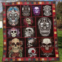 Skull Quilt Blanket Ver 25  Quilt and Home Decor