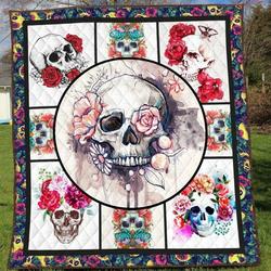 Skull Quilt Blanket Ver 31  Quilt and Home Decor