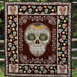Skull Quilt Blanket Ver 32  Quilt and Home Decor