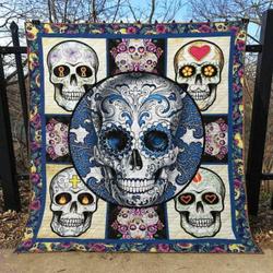 Skull Quilt Blanket Ver 33  Quilt and Home Decor
