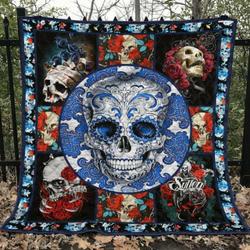 Skull Quilt Blanket Ver 37  Quilt and Home Decor