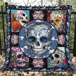 Skull Quilt Blanket Ver 53  Quilt and Home Decor