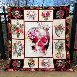 Skull Quilt Blanket Ver 55  Quilt and Home Decor