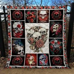 Skull Quilt Blanket Ver 61  Quilt and Home Decor