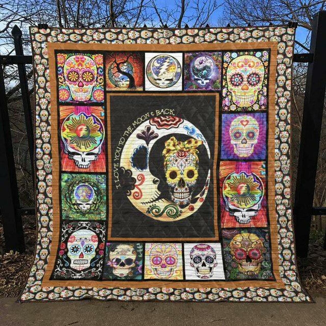Skull Quilt Blanket Ver 68 Quilt and Home Decor