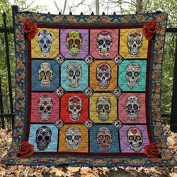 Skull Quilt Blanket Ver 82  Quilt and Home Decor