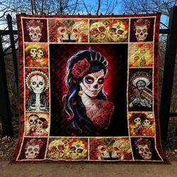 Skull Quilt Blanket Ver 88  Quilt and Home Decor