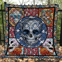 Skull Quilt Blanket Ver 89  Quilt and Home Decor