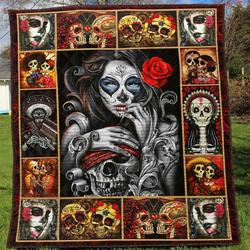 Skull Tu 3D Personalized Customized Quilt Blanket 403 and Home Decor